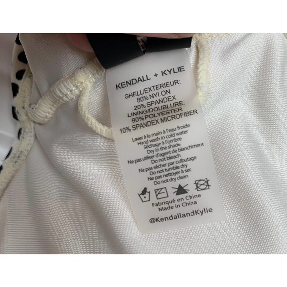 Kendall + Kylie One shoulder Top, Bottom Animal Dot Print Bikini Sz. XL Mob Wife - Picture 12 of 12